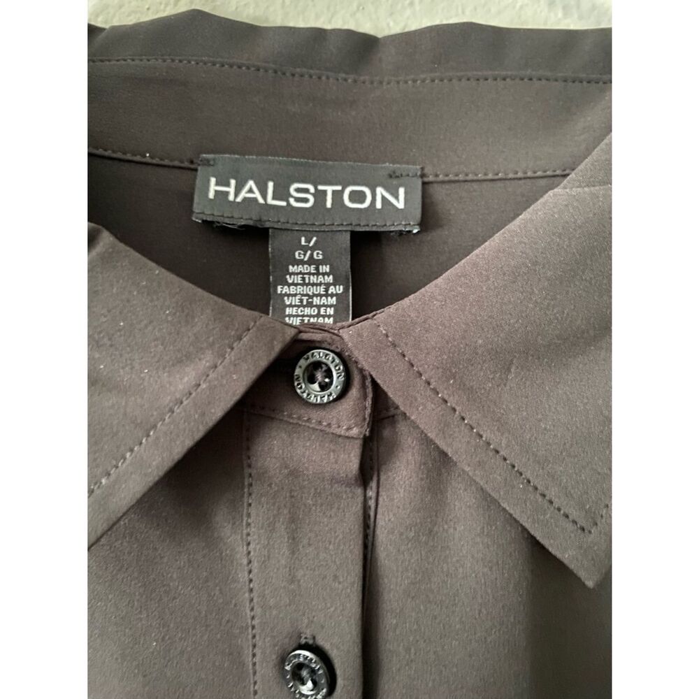 Halston Studio Black Shirt Dress | L | Classic Minimalist - Picture 6 of 8